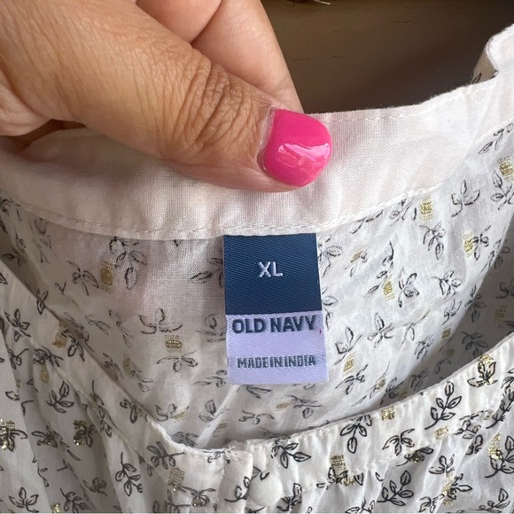 Old Navy Long-Sleeve Button-Front Floral Poet Blouse Size XL Peasant Hippie Boho - Picture 4 of 8